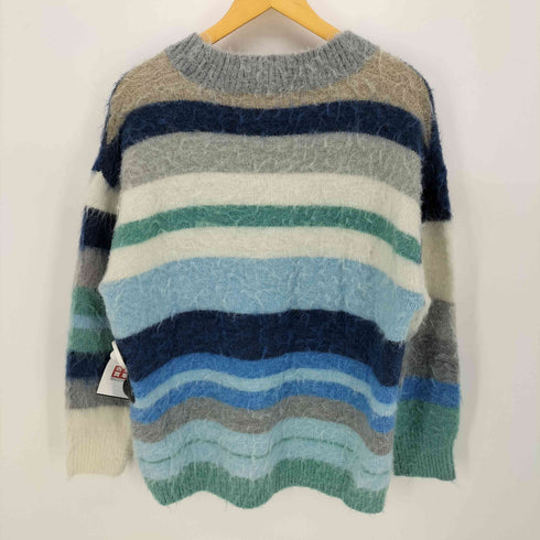 A GOOD BAD INFLUENCE Twisted Collar Multi Border Cardigan メンズ JPN:M