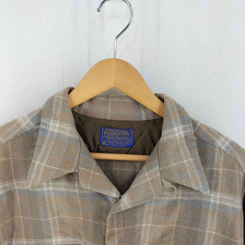 ペンドルトン PENDLETON 60~70S BORD オープンカラー ボックス 両胸フラップ チェック シャツ メンズ import:XL