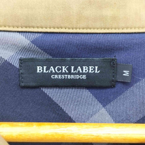 ブラックレーベルクレストブリッジ BLACK LABEL CRESTBRIDGE エンブレム ロゴ刺繍 オープンカラー コットン シャツ メンズ import:M