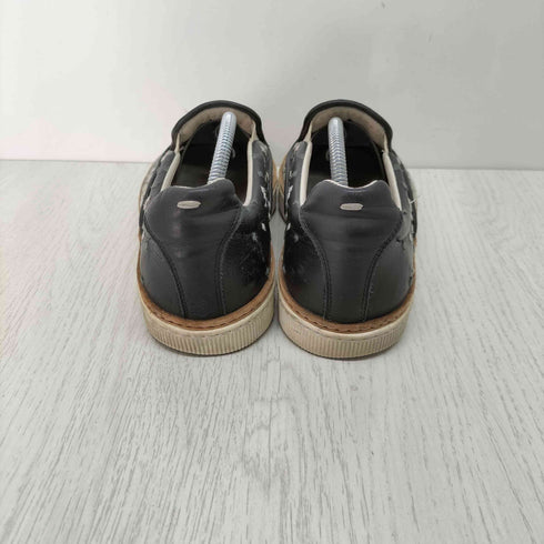 メゾンマルジェラ Maison Margiela 刺繍 レザー切替 スリッポンシューズ メンズ 40