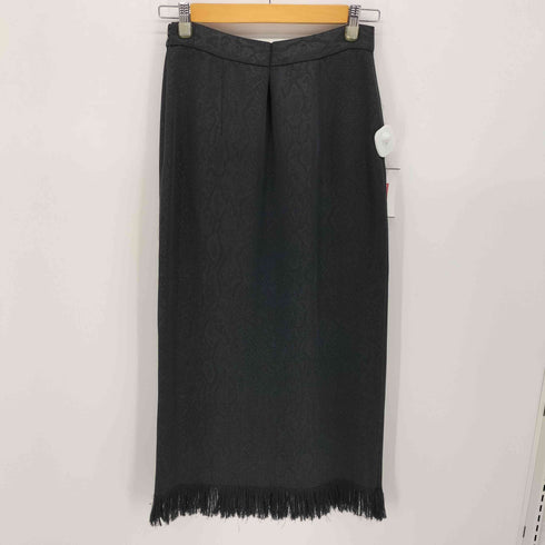 イタリヤ 伊太利屋 レーヨン混 ジャガード フリンジ スカート レディース 9