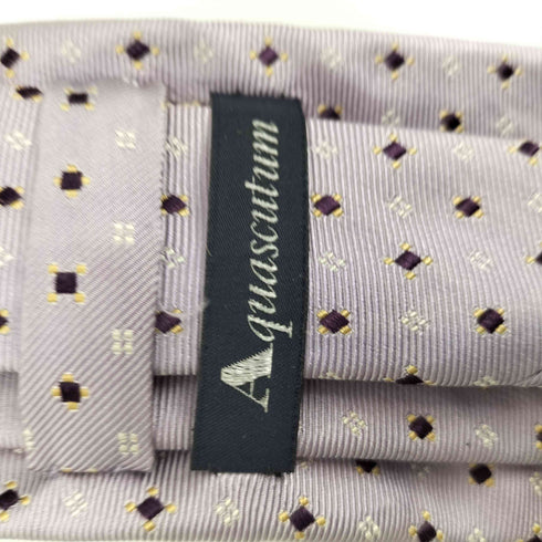 アクアスキュータム AQUASCUTUM 総柄 ダイヤ 絹 シルク 100% ネクタイ メンズ