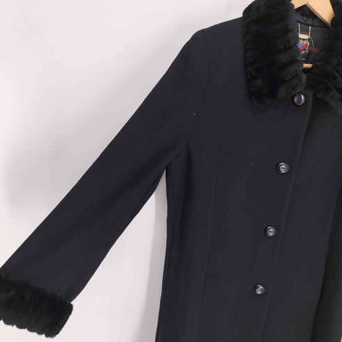 RANDERS cashmere nutria fur ヌトーリアファー カシミヤ100ステンカラーコート レディース JPN:9号