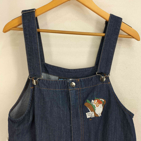 ScoLar Parity アニマル刺繍 デニムオーバーオール レディース m