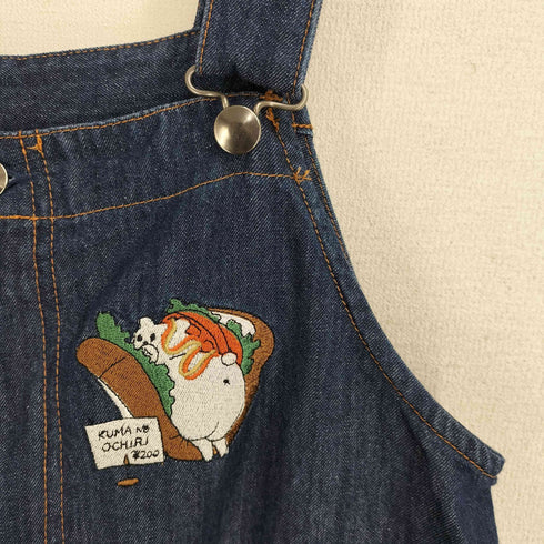ScoLar Parity アニマル刺繍 デニムオーバーオール レディース m