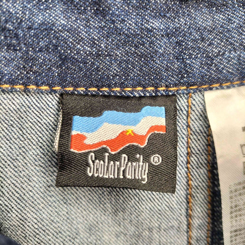 ScoLar Parity アニマル刺繍 デニムオーバーオール レディース m