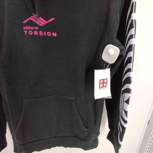 アディダス adidas TORSION トレフォイルロゴ 両面 グラフィック プリント フーディー パーカー メンズ import:M