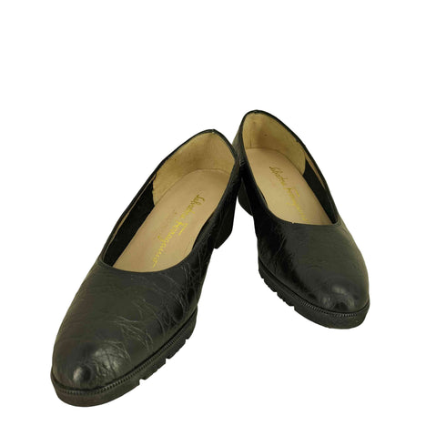 サルヴァトーレフェラガモ Salvatore Ferragamo 型押し パンプス レディース 5 1/2