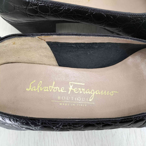 サルヴァトーレフェラガモ Salvatore Ferragamo 型押し パンプス レディース 5 1/2