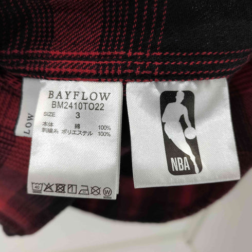 ベイフロー BAYFLOW チェック柄 背面チームロゴ刺繍 ロングスリーブネルシャツ メンズ JPN:3