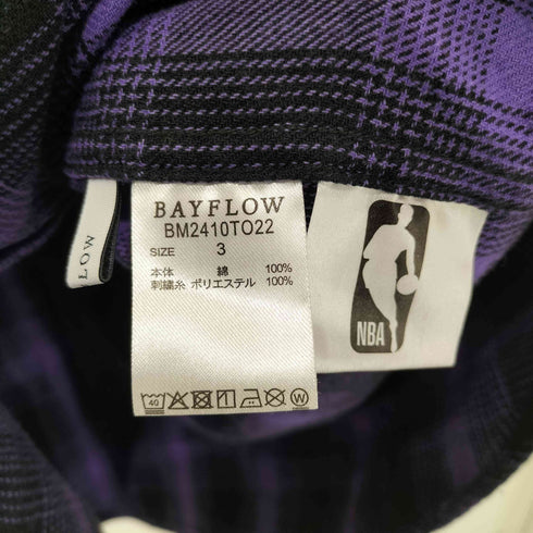 ベイフロー BAYFLOW チェック柄 背面チームロゴ刺繍 ロングスリーブネルシャツ メンズ JPN:3