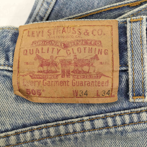 リーバイス Levis 90S コロンビア製 ボタン裏刻印748 505 紙パッチ 5ポケット ジップフライ ストレート デニムパンツ 99年製 黒文字 メンズ W34L34