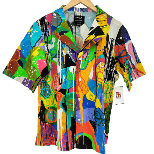 アニエスベー agnes b. jonone 総柄 オープンカラーシャツ メンズ JPN:3