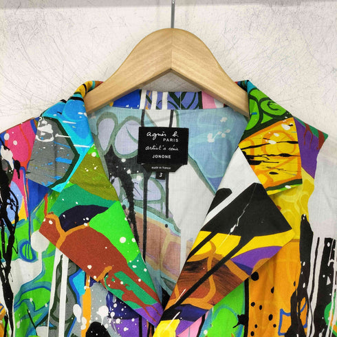 アニエスベー agnes b. jonone 総柄 オープンカラーシャツ メンズ JPN:3