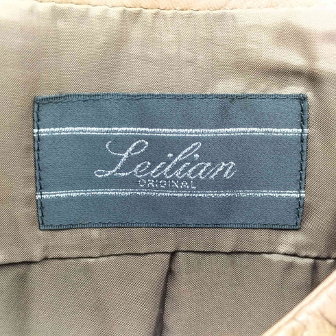 レリアン Leilian ラムレザー スナップボタン ノーカラー ジャケット レディース JPN:9号