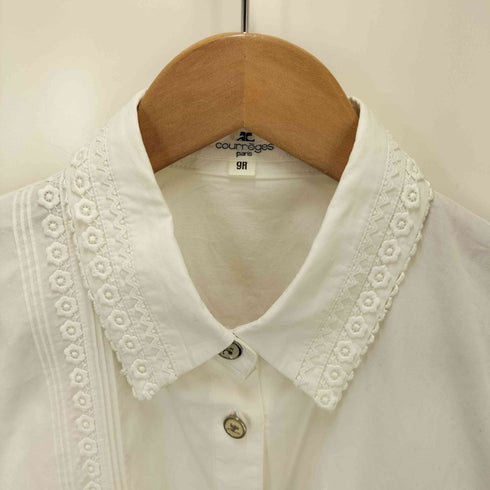 クレージュ courreges レース刺しゅう シャツ レディース 9R