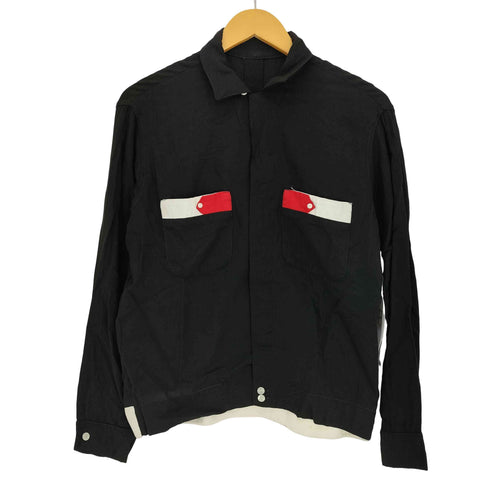 60s 配色切替 レーヨン オープンカラーシャツ メンズ