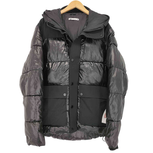 ザラ ZARA コントラスト パフジャケット シャイニー メンズ import:S