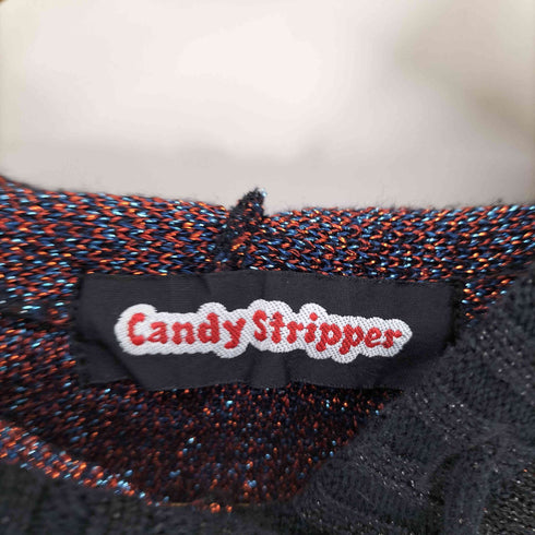 キャンディストリッパー Candy Stripper アーム ファイヤー パターン ロゴ ラメ レーヨン ポリ プルオーバー パーカー レディース JPN:M