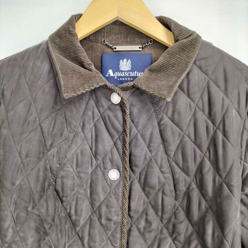 アクアスキュータム AQUASCUTUM LONDON 襟コーデュロイ キルティングジャケット レディース import:L