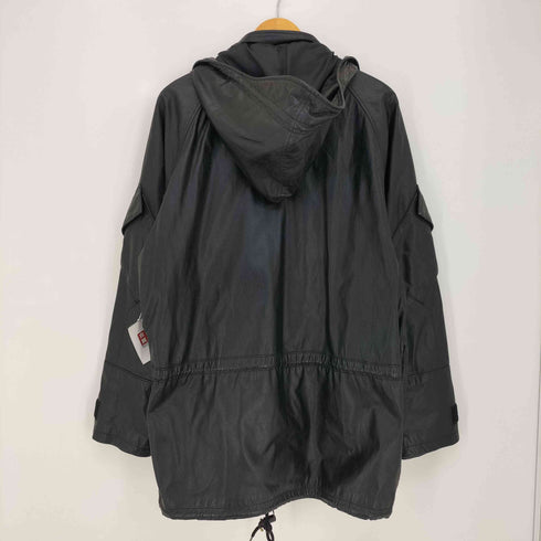 アヴィレックス AVIREX フード付 比翼ジップ レザー ハーフコート メンズ import:L