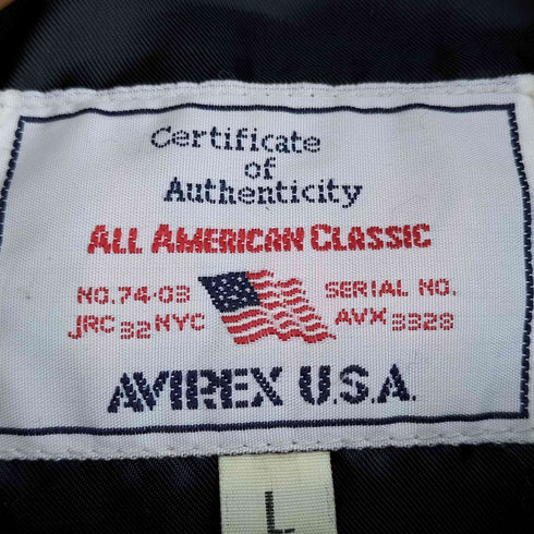 アヴィレックス AVIREX フード付 比翼ジップ レザー ハーフコート メンズ import:L