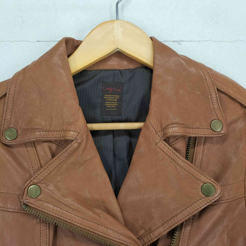 アングリッド Ungrid goat leather ゴートレザーダブルライダースジャケット レディース M