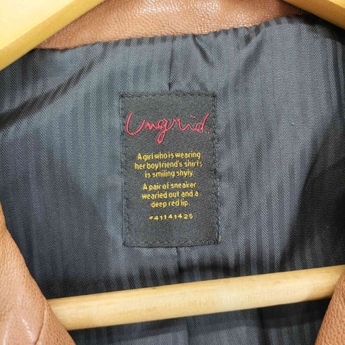 アングリッド Ungrid goat leather ゴートレザーダブルライダースジャケット レディース M