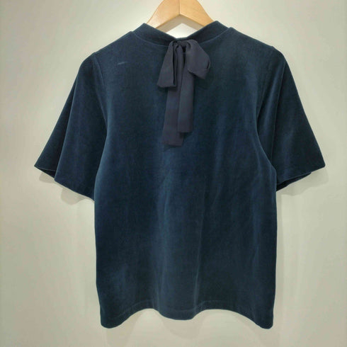 ブルーレーベルクレストブリッジ BLUE LABEL CRESTBRIDGE ロゴプレート ベロア カットソー レディース JPN:38