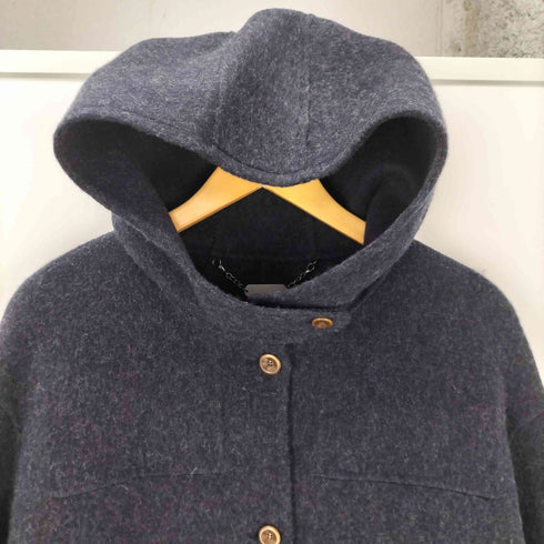 INDIBRAND I.N.D ウール 混紡 シャギー ダッフル コート レディース