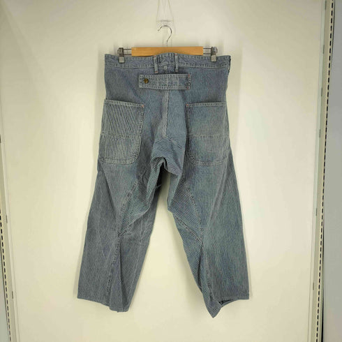 キャルオーライン CAL O LINE シンチバック ヒッコリーストライプ 立体裁断パンツ メンズ JPN:L