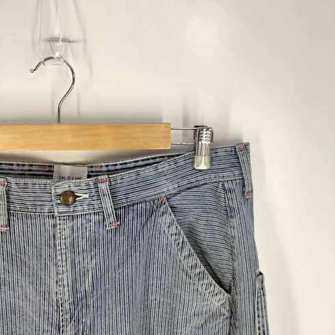 キャルオーライン CAL O LINE シンチバック ヒッコリーストライプ 立体裁断パンツ メンズ JPN:L