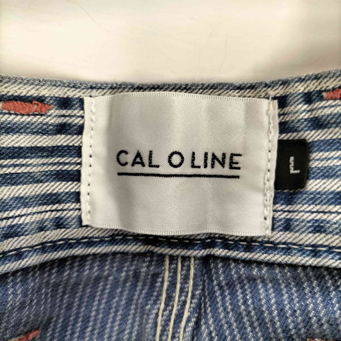 キャルオーライン CAL O LINE シンチバック ヒッコリーストライプ 立体裁断パンツ メンズ JPN:L