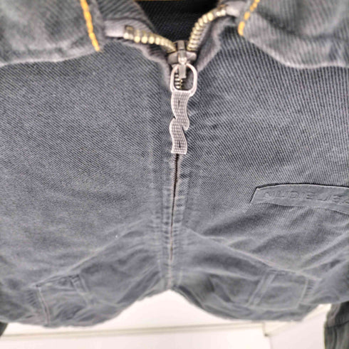 ヌーディージーンズ Nudie Jeans ロゴ刺繍 ワッペン ジップアップ ワーク ジャケット ブルゾン メンズ import:XS