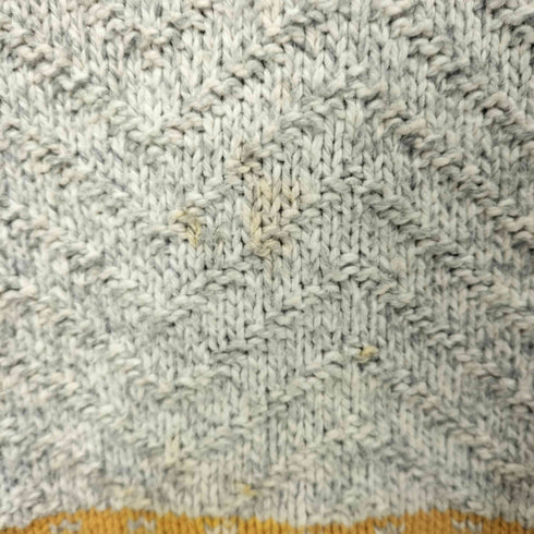 ウールリッチ WOOLRICH 80s USA製 織柄 ボーダー コットンナイロン ニット メンズ import:L