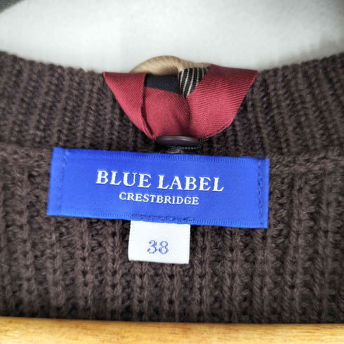ブルーレーベルクレストブリッジ BLUE LABEL CRESTBRIDGE チェックタイ付きVネックニット レディース JPN:38