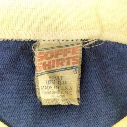 ソフェシャツ SOFFE SHIRTS USA製 シングルステッチ vネックリンガーtシャツ メンズ import:L