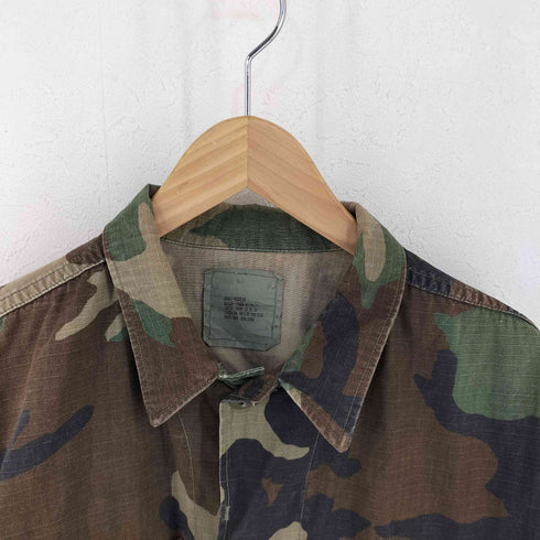 ユーエスアーミー U.S. ARMY Woodland Camo Camouflage BDU Shirt Jacket ウッドランドカモ リップストップ BDUジャケット メンズ SMALL-REGULAR