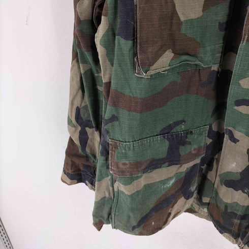 ユーエスアーミー U.S. ARMY Woodland Camo Camouflage BDU Shirt Jacket ウッドランドカモ リップストップ BDUジャケット メンズ SMALL-REGULAR