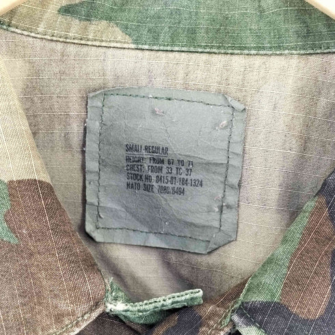 ユーエスアーミー U.S. ARMY Woodland Camo Camouflage BDU Shirt Jacket ウッドランドカモ リップストップ BDUジャケット メンズ SMALL-REGULAR