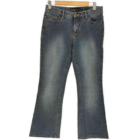 EXPRESSJEANS ビーズ装飾フレアデニムパンツ レディース 7/8