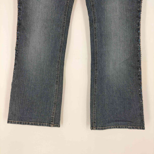 EXPRESSJEANS ビーズ装飾フレアデニムパンツ レディース 7/8