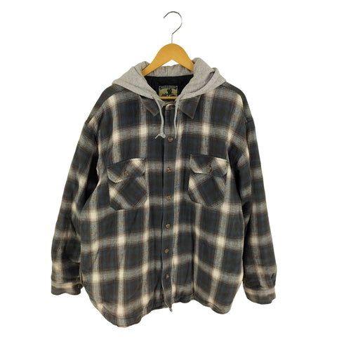 フイールドアンドストリーム FIELD&STREAM 90S カンボジア製 シャドーチェック ドッキング シャツパーカー メンズ XXL