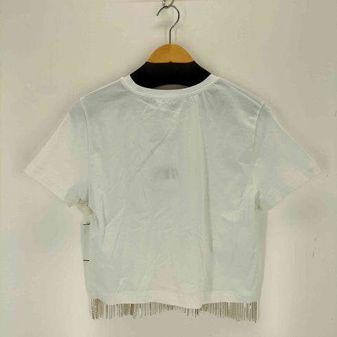 ザラ ZARA ビーズフリンジクルーネックS/S Tシャツ メンズ import:L