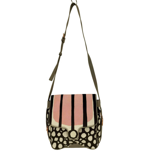 マリメッコ marimekko キャンバスレザーショルダーバッグ レディース