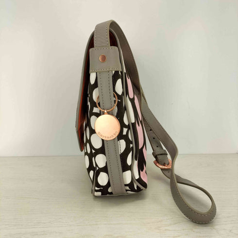 マリメッコ marimekko キャンバスレザーショルダーバッグ レディース