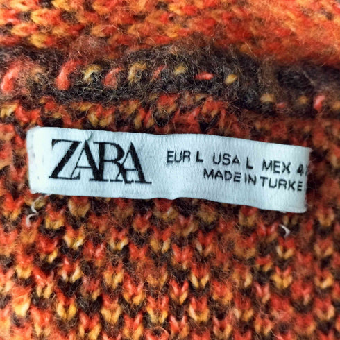 ザラ ZARA アクリルストライプカーディガン メンズ import:L