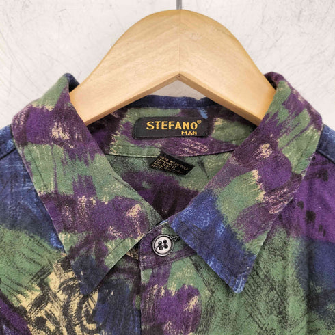 STEFANO MAN 総柄 レーヨンシャツ メンズ import:XL