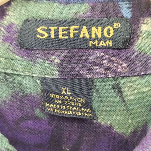 STEFANO MAN 総柄 レーヨンシャツ メンズ import:XL