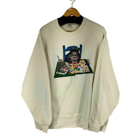 クレイジーシャツ CRAZY SHIRTS 90S 両面プリント クールネックスウェット メンズ import:XL
